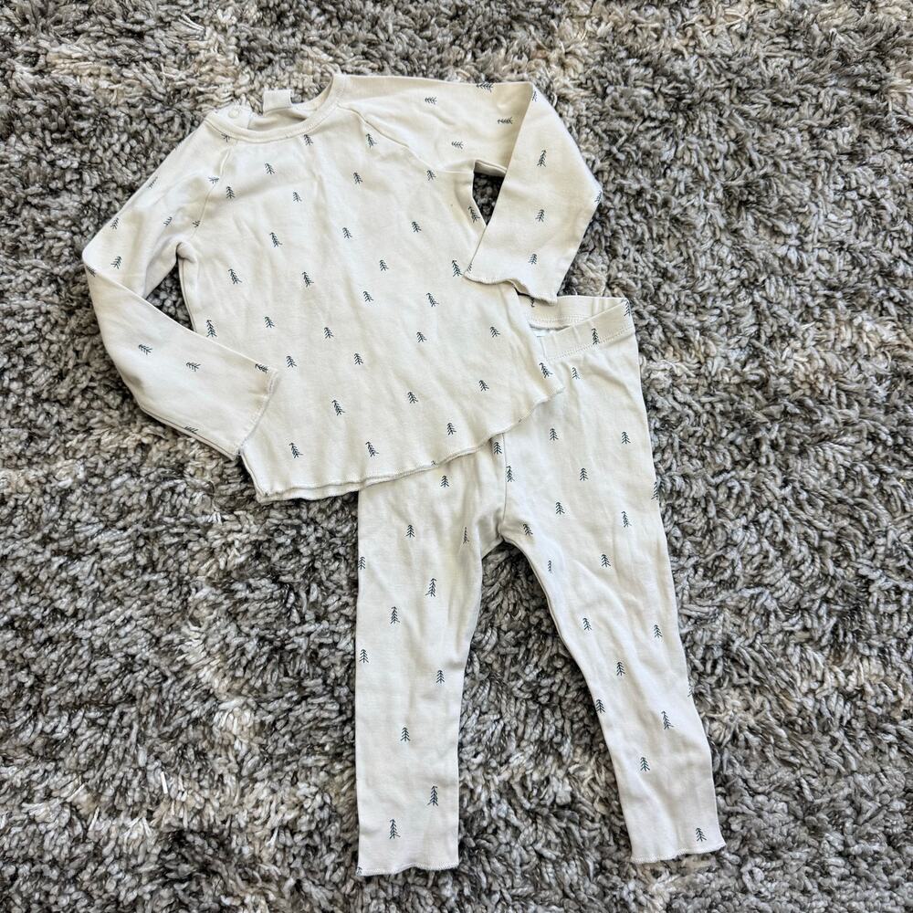 H&M Organic Cotton Tree Print Outfit Pants Top PJs Baby Boy 9-12 Months Pajamas